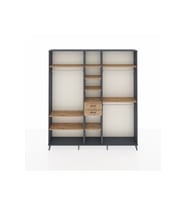 Arges Gardrop 10 Raflı 2 Çekmeceli 3 Askılı 220x30x243 Antrasit-Çam