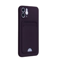 Apple İphone 12 Kılıf Kelvin Kartvizitli Silikon - Derin Mor