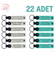 Beyaz & Turkuaz, Akraba Gecelerine Küçük Armağan, 22’li Set, Tarih ve İsimli Deri Hatıra