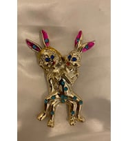 Magnet Playboy Tavşan Eroti k Figürlü Taşlı Metal Mıknatıs Magnet 4 (Gold)