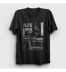 Presmono Unisex Siyah Illmatic Nasir Jones Nas T-Shirt 549093tt