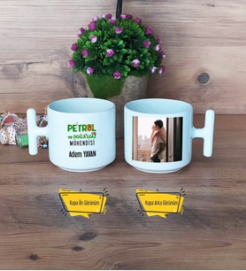 Petrol ve Doğalgaz Mühendisi Kupa Bardak T Fotoğraflı Mühendisler Günü Hediyesi