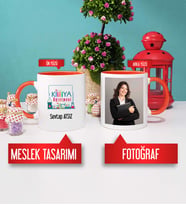 Kimya Öğretmeni Kupa Bardak Turuncu Fotoğraflı