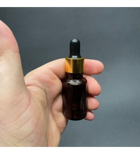 15 Ml Amber Cam Damlalıklı Şişe , Gold Metalik Kapak , 15 Cc Kahverengi Cam Damlalıklı Şişe x 6 Adet