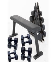 PS SPOR 4 ÇİFT DAMBIL SET 9 KG+3 KG+5 KG+7 KG + KATLANABİLİR AĞIRLIK(BENCH)SEHPASI VE DAMBIL STANDI