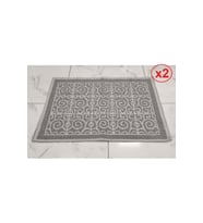 2 ADET Pamuklu Bukle Lüks Kilim (50x80)-Spiral Gri