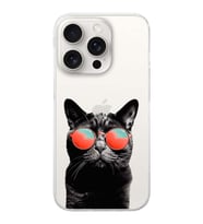 PrintiFy Apple  iPhone 15 Pro Max ile Uyumlu 1mm Slim Fit Kedi 3 050d Baskılı Şeffaf  Kılıf