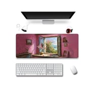 SonicTouch Klavye Mousepad 32x70cm Dikişsiz Pürüzsüz Sıvı Geçirmez Kaymaz Taban Pembe Huzur