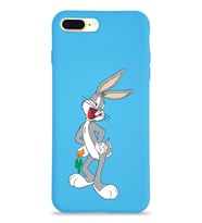 Apple iPhone 8 Plus Uyumlu Lansman Kılıf Bugs Bunny Tasarımlı Altı Kapalı İçi Kadife Kaplı  Kapak (Şeffaf)
