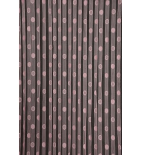 KÜÇÜK PUANLI MODEL PEMBE RENK HAZIR İP PERDE 300*270 cm
