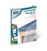 Mas Laminasyon Filmi Parlak A5 125 Micron Parlak Laminasyon Filmi 100 Lü Paket