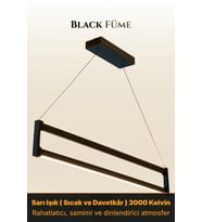 Orion Füme Lineer LED Sarkıt Avize – Kumandalı Dim Edilebilir – Yukarı & Aşağı Işık