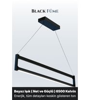 Orion Füme Lineer LED Sarkıt Avize – Kumandalı Dim Edilebilir – Yukarı & Aşağı Işık