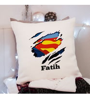 Superman Tasarımlı Yastık Kişiye Özel