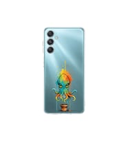 Samsung Galaxy M35 ile uyumlu Splash ahtapot tasarımlı şeffaf silikon kılıf