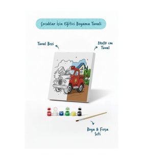 Klasik Kamyonet Boyama Tuvali – Şövalesiz Boya Seti 20x20