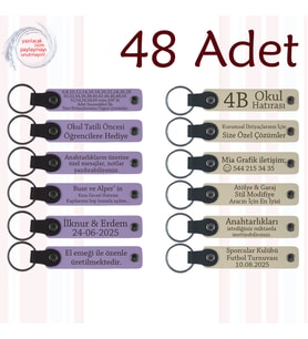 M Menekşe & S Kahve, 48’li Set, Mesajlı Hatıra Anahtarlık, Kurumsal Seminer Katılımcılarına Hediye