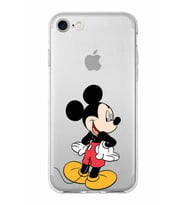 Apple iPhone SE 2022 Uyumlu Kapak Mickey Mouse Tasarımlı Şeffaf Silikon Kılıf