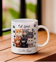 Kedi Temalı Kişiye Özel Kupa Bardak
