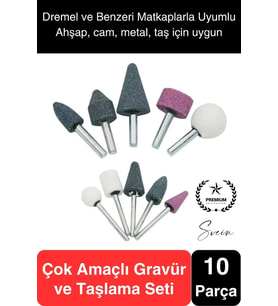 10 Parça Hobi Gravür Dremel Taşlama Ucu Mini Metal Ahşap Oyma Seti Parlatma Zımparalama Fırçalama