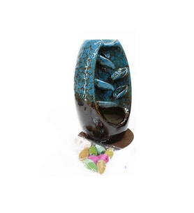 Geri Akış Şelale Seramik Tütsülük Buhurdanlık Turkuaz