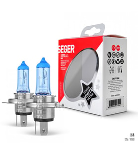 Seger H4 12V 60/55W Xenon White Ultra (4.000K Beyaz Işık) (P43 Tırnaklı)
