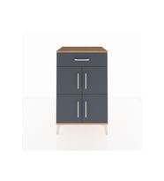 Hyperion Komodin Tek Raflı Tek Çekmeceli 4 Kapaklı 60x44x96 Çam-Antrasit