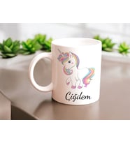 Kişiye Özel Unicorn Kupa Bardak (Beyaz)