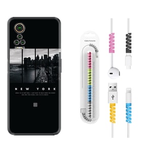 General Mobile GM 21 Pro GM 22 Pro Plus Kılıf Kablo Koruma Spiral Silikon New York 1612