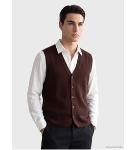 LCWAIKIKI Classic Bordo Regular Fit V Yaka Erkek Triko Yelek