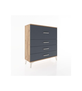 Arges Şifonyer 4 Çekmeceli 88x30x96 Çam-Antrasit