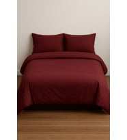 Çift Kişilik Düz Renk Bordo Nevresim + 2 Adet Yastık Kılıfı