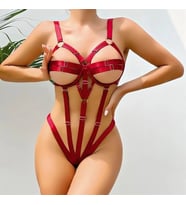 Amora Secret Fantezi Lastik Body Harness Bordo