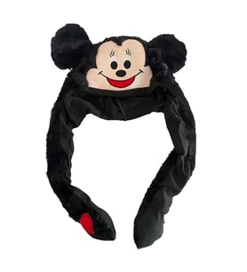 Mickey Mause Taç Pelüş Led Işıklı Miki Fare Şapka Hareketli Kulaklı Oyuncak 60CM (Siyah)