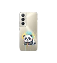 Poco C65 ile Uyumlu Splash Panda Tasarımlı Şeffaf Silikon Kılıf