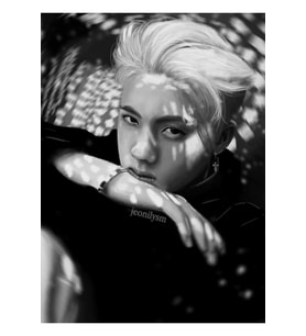 B&w Seokjin Tablo Ahşap Poster Dekoratif Kod4549