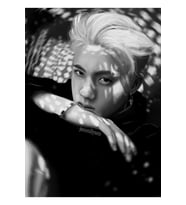 B&w Seokjin Tablo Ahşap Poster Dekoratif Kod4549