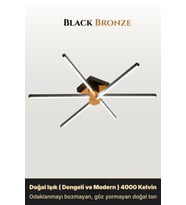 Nova 6 Bronz LED Tavan Avize – Kumandalı Dim Edilebilir – Aşağı Işık