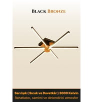 Nova 6 Bronz LED Tavan Avize – Kumandalı Dim Edilebilir – Aşağı Işık