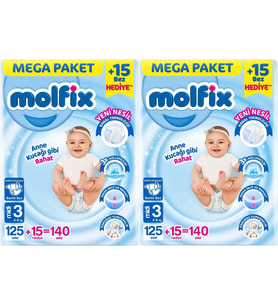 Molfix Bebek Bezi Beden:3 (4-9KG) Midi 280 Adet Mega Ekonomik Fırsat Pk