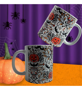 Halloween Cadılar Bayramı Hediyesi Kahve Kupa Bardağı (Beyaz)