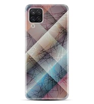 Kılıfland Samsung Galaxy A12 Kılıf Silikon Resimli Kapak Line Triangle Stok 864