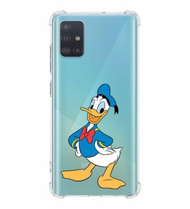 Samsung Galaxy A51  Köşe Korumalı Antişok Kapak Donald Duck Tasarımlı Şeffaf  Kılıf