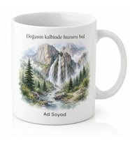 Kapuzbaşı Şelalesi Kayseri Yahyalı Doğa Hatırası Baskılı Porselen Kupa Bardak Hediye