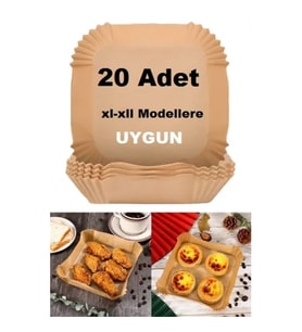 Büyük Boy Air Fryer Fritöz Pişirme Kağıdı 20 Adet