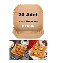 Büyük Boy Air Fryer Fritöz Pişirme Kağıdı 20 Adet