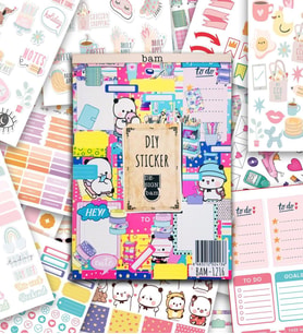 Girl Power My DIY Sticker Book 24 * 17 cm 16 Sayfa Özel Tasarım Rengarenk Sticker Kitabı
