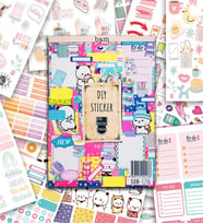 Girl Power My DIY Sticker Book 24 * 17 cm 16 Sayfa Özel Tasarım Rengarenk Sticker Kitabı