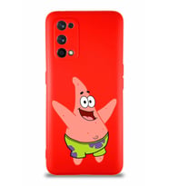 Realme 7 Pro Soft Premier Kapak Patrick Yıldız Tasarımlı Silikon Kılıf - Kırmızı (Şeffaf)