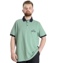 Mode XL Büyük Beden Erkek Polo T-shirt GOOD TIMES 23345 Çağla